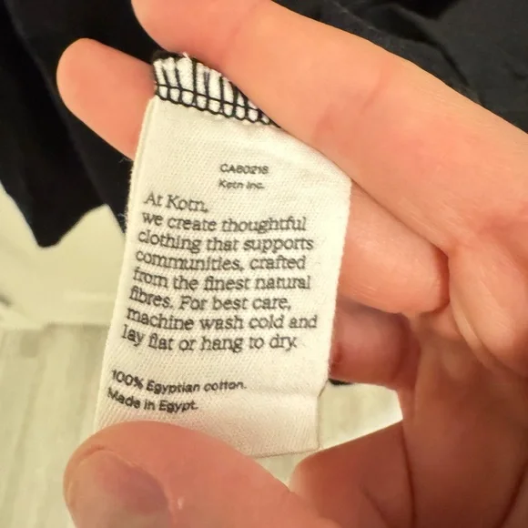 Kotn Black Babydoll Dress – 100% Egyptian Cotton (Small) - Picture 4 of 4